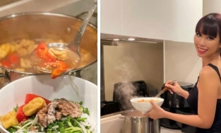 Hà Anh vào bếp trổ tài món ngon cho gia đình, được dân mạng khen nức nở vì điều này