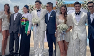 Cận cảnh đám cưới thủ môn Bùi Tiến Dũng và mẫu Dianka, nhan sắc cô dâu dậy sóng MXH