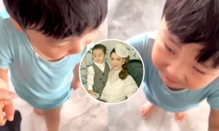 Dân mạng mủi lòng nghe Hòa Minzy dỗ con trai đang nức nở níu chân mẹ: Mẹ đi làm kiếm tiền nuôi Bo