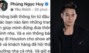 Phùng Ngọc Huy đính chính tin đồn bị tai nạn nặng