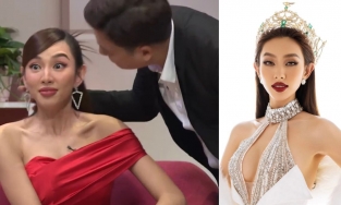 Thùy Tiên lên tiếng khi suýt bị Trường Giang hôn má trên sóng truyền hình