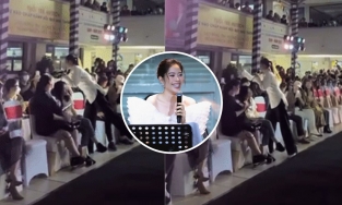 Nam Em gây tranh cãi với hành động 'ký đầu' fan khi đang biểu diễn