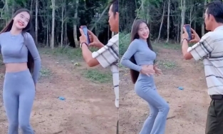 'Sơn nữ Ba Na' Yona Cươn diện đồ bó sát, nhảy uốn éo trước mặt bố là ai?