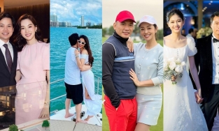 Gia thế các ông chồng đại gia của loạt Hoa Á hậu Việt