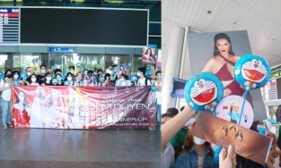 Kim Duyên về nước trong vòng vây Doraemon