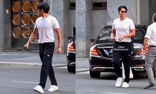 Hyun Bin sải bước trên đường phố Ý, thân hình vạm vỡ sau khi lên chức bố