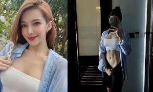 Lưu Đê Ly khoe cơ bụng số 11, bí quyết là 'Ăn nhưng không nuốt'