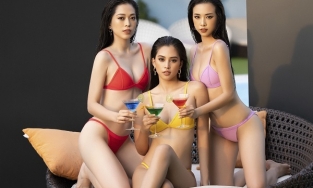  Tiểu Vy cùng hai Á hậu diện bikini nóng bỏng trước khi kết thúc nhiệm kỳ
