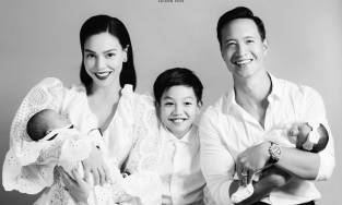 HOT: Hồ Ngọc Hà lần đầu tung ảnh gia đình 5 người lộ gương mặt cặp song sinh