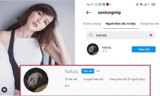 Hải Tú bị phát hiện có 'rổ' nick phụ để follow Sơn Tùng 