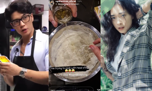 Hết nấu ăn cho nàng, Huy Trần lại tận tình chỉ dạy Ngô Thanh Vân vào bếp