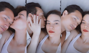 Trốn con đi chơi, Hà Hồ - Kim Lý khoe ảnh ôm hôn thắm thiết trên giường
