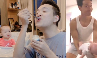 Dân tình cười ngất với kiểu chăm con 'trời ơi đất hỡi' của các ông bố Vbiz