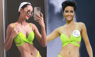 Diện lại bộ áo tắm trong trong Miss Universe, H'Hen Niê lộ rõ body '1 trời 1 vực'