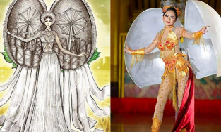 Vừa công bố, trang phục dân tộc của Khánh Vân đã bị tố đạo nhái Hoa hậu Myanmar