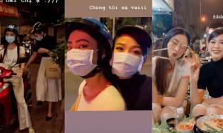 Đỗ Thị Hà - Lương Thùy Linh 'xả vai' Hoa hậu, lê la quán vỉa hè