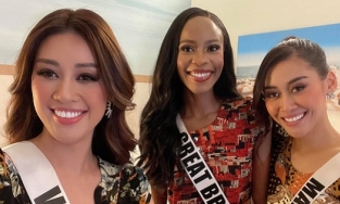 Hoa hậu Khánh Vân mang quần áo tặng bạn cùng phòng ở Miss Universe