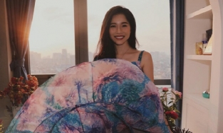 Học cú xoay váy của H'Hen Niê, bà xã Shark Hưng suýt 'lộ'