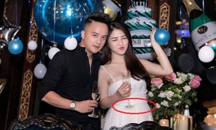 Đăng ảnh chúc mừng sinh nhật, Cao Thái Sơn vô tình để lộ vòng 2 bất thường của Hương Tràm