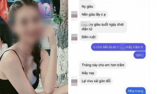Xuất hiện tin nhắn khoe được người yêu cho trăm triệu/tháng tiêu vặt của diễn viên Về Nhà Đi Con bị lộ clip