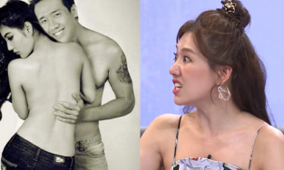 Hari Won tung ảnh Trấn Thành và Diễm My 9X ôm nhau ở tư thế không mặc áo