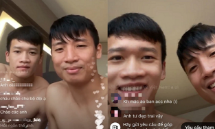 Bùi Tiến Dũng và Hoàng Đức lần đầu livestream, chỉ 5 phút đã hối hả hỏi nút tắt vì quá nhiều người xem