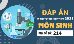 Đáp án đề thi môn Sinh học mã đề 214 THPT Quốc gia lần 1 năm 2021