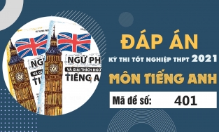 Đáp án đề thi môn Tiếng Anh mã đề 401 THPT Quốc gia lần 1 năm 2021 