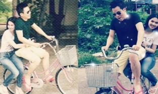 Loạt ảnh của Ngọc Trinh - Vũ Khắc Tiệp thời còn đèo nhau trên xe đạp