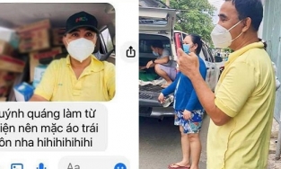 MC Quyền Linh gây xúc động khi mặc áo trái cổ trong cổ ngoài ra đường