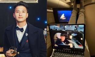 Huỳnh Anh lại bị 'soi' hành động kém duyên khi bay hạng thương gia