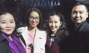 Ảnh ông xã Lan Khuê sang Mỹ cổ vũ Phạm Hương thi Miss Universe hot trở lại