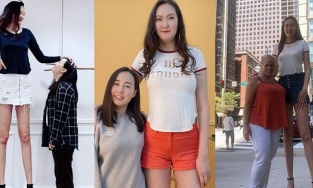 Cô gái gốc Mông Cổ sở hữu chiều cao hơn 2m , năm lớp 1 đã cao gần 1m7