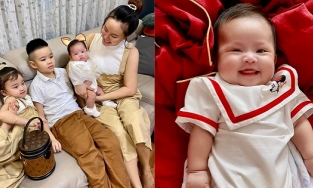 Vy Oanh lần đầu khoe rõ mặt con gái út, xinh xắn y như mẹ