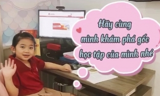 Con gái Mai Phương ở tuổi lên 8: Vui vẻ, biết làm clip khoe góc học tập
