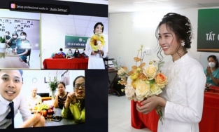 Lễ cưới ấm áp của nữ điều dưỡng bệnh viện dã chiến TP.HCM và chú rể ở Hà Nội