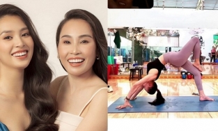 Nhan sắc và vóc dáng săn chắc khó tin của mẹ Hoa hậu Tiểu Vy ở tuổi U50