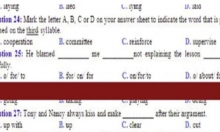 Đề thi Tiếng Anh của một trường THPT ở Hà Nội có chứa đáp án nhạy cảm