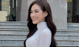 Đỗ Thị Hà đẹp nền nã chuẩn con gái Á đông trước thềm Miss World