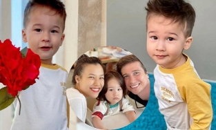 Diện mạo như hoàng tử của con trai lai Việt - Mỹ - Đức nhà MC Hoàng Oanh 