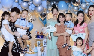 Diệp Lâm Anh trong tiệc sinh nhật 2 con: Không chụp cùng chồng, không đứng cạnh mẹ chồng