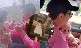 Cuối cùng Nhã Phương cũng để lộ mặt con gái Destiny, xinh như búp bê