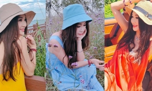 Loạt ảnh 'sống ảo' trẻ đẹp như gái đôi mươi của Ôn Bích Hà ở tuổi 55