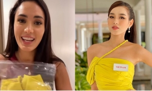 Miss Mexico vui như trẩy hội khi được Đỗ Thị Hà trao tặng váy 30 triệu trước thềm Chung kết 