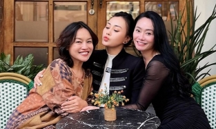 Phương Oanh rạng rỡ  hội ngộ 2 bà mẹ 'Hương vị tình thân', đẹp lên thấy rõ