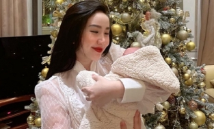 Bảo Thy khoe ảnh đón Giáng sinh bên con, nhan sắc ghi điểm 1, độ giàu có ghi điểm 10