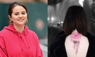 Xuất hiện bông hồng rực rỡ trên lưng Selena Gomez 