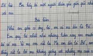 Bài văn 'mẹ em tên là Bố' của bé gái tiểu học khiến cư dân mạng nghẹn ngào