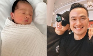 Ảnh cận mặt quý tử vừa chào đời của Chi Bảo, giống bố y đúc