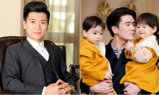 Con trai bầu Hiển làm bố đơn thân, khoe ảnh cặp sinh đôi kháu khỉnh